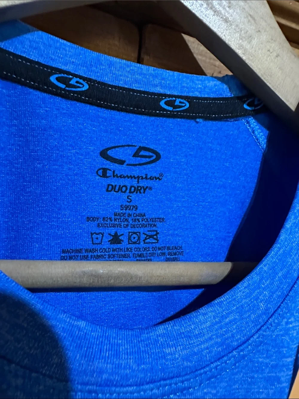 Champion Duo Dry Men's Bright Blue Short Sleeve Athletic Tee - Picture 9 of 10